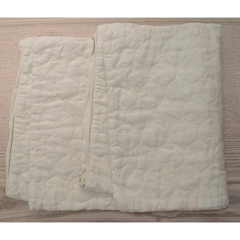 Bella‎ Notte June Quilted linen Boudoir Pillowcase sham Small Off White Ivory